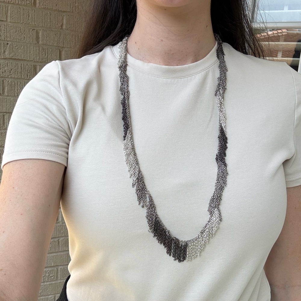 Elegant Silver and Black Necklace